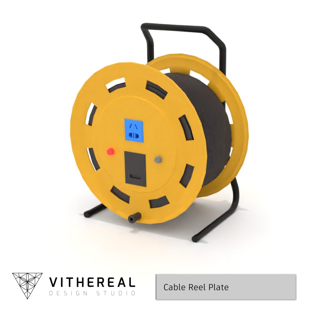 Low poly 3D model of a Cable Reel Plate #vithereal #vithereal3d #deutschetelekom