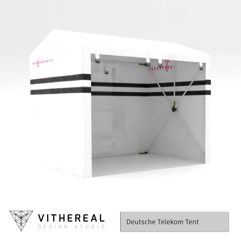Low poly 3D model of a work tent used by Deutsche Telekom #vithereal #vithereal3d #deutschetelekom