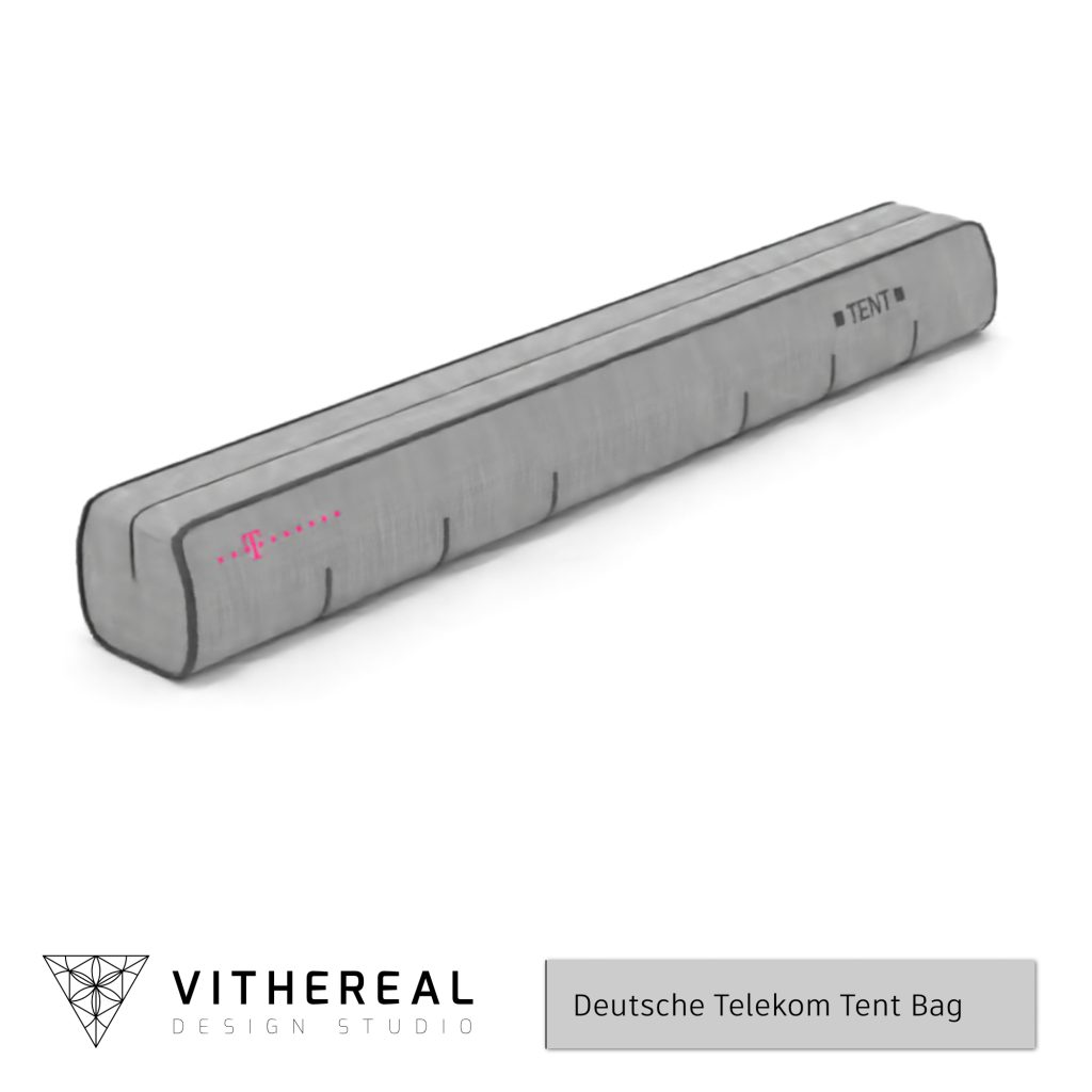 Low poly 3D model of a tent bag with the Deutsche Telekom logo #vithereal #vithereal3d #deutschetelekom