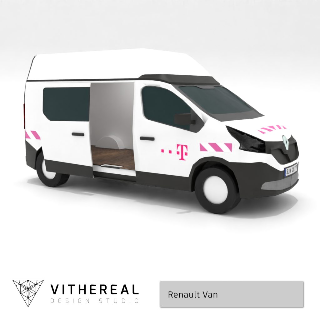 Low poly 3D model of a Renault transport van #vithereal #vithereal3d #deutschetelekom